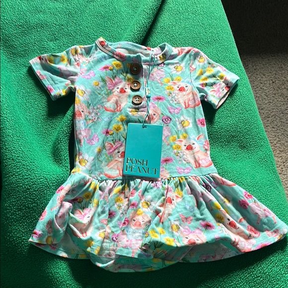 Posh Peanut Other - B30 Posh Peanut “Missy” print skirted bodysuit NWT